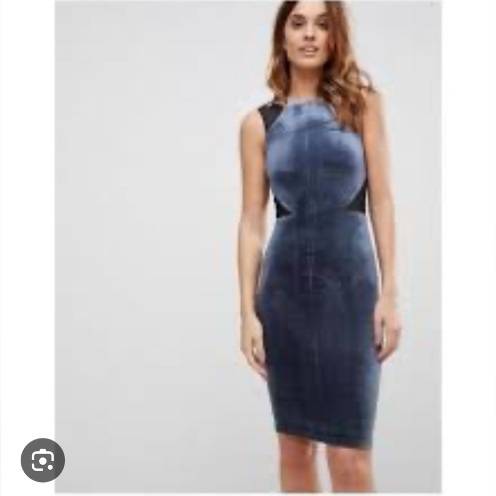 Elegant Velvet French Connection Cut-Out Dress